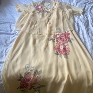 Silk full length dress with light jacket